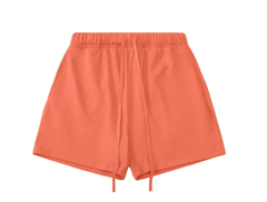 Kanye Orange Solid‑Color Drawstring Loose‑Fit Casual Sweat Shorts