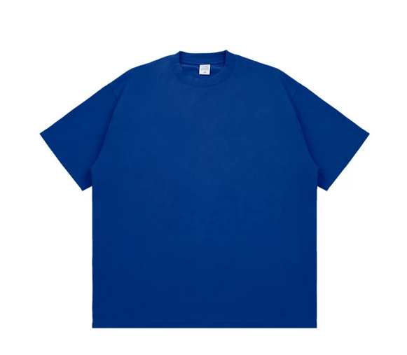 Kanye Royal Blue Solid‑Color Oversized Drop‑Shoulder Basic T‑Shirt