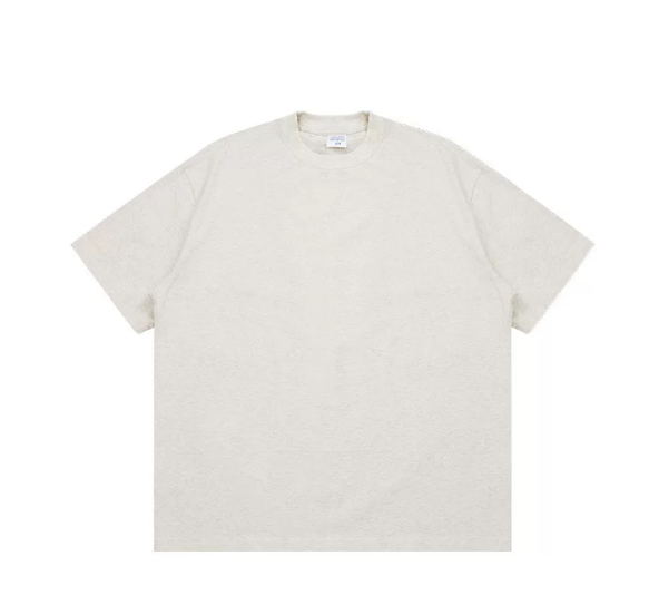Kanye Heather Grey Solid‑Color Oversized Drop‑Shoulder Basic T‑Shirt