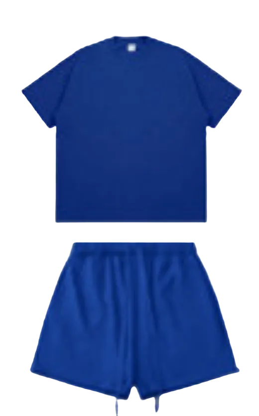 Kanye Royal Blue Oversized T‑Shirt & Drawstring Sweat Shorts Matching Two‑Piece Set
