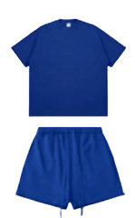 Kanye Royal Blue Oversized T‑Shirt & Drawstring Sweat Shorts Matching Two‑Piece Set