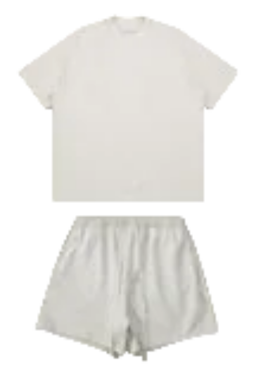 Kanye White Oversized T‑Shirt & Drawstring Sweat Shorts Matching Two‑Piece Set