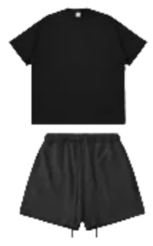 Kanye Black Oversized T‑Shirt & Drawstring Sweat Shorts Matching Two‑Piece Set