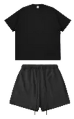 Kanye Black Oversized T‑Shirt & Drawstring Sweat Shorts Matching Two‑Piece Set