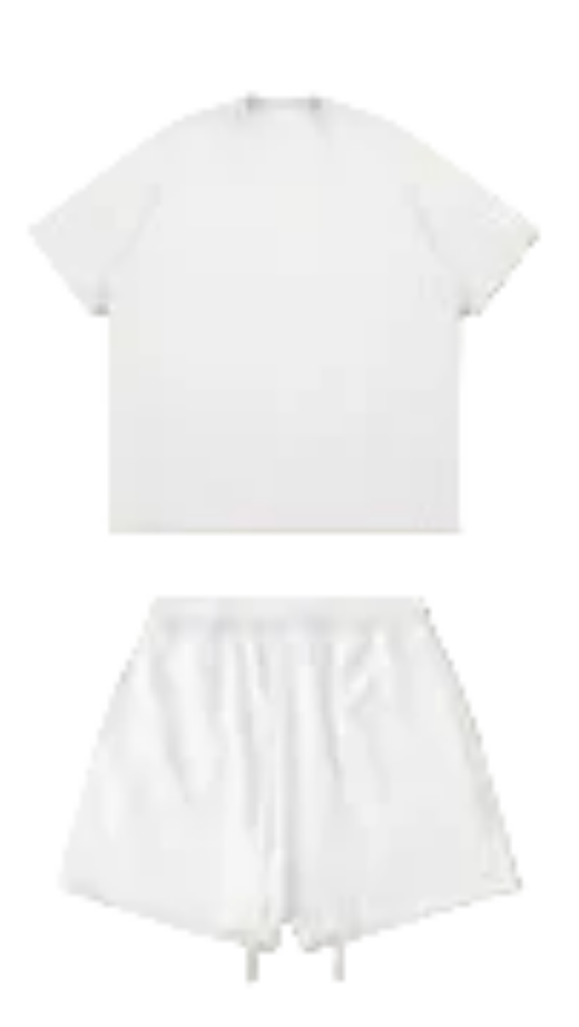 Kanye Off‑White Oversized T‑Shirt & Drawstring Sweat Shorts Matching Two‑Piece Set