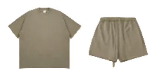 Kanye Taupe Oversized T‑Shirt & Drawstring Sweat Shorts Matching Two‑Piece Set